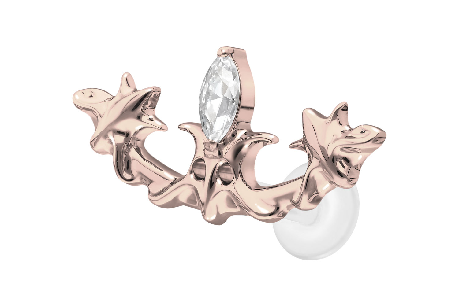 PTFE Labret Piercing mit Innengewinde + Titan-Aufsatz GOTISCHES DESIGN